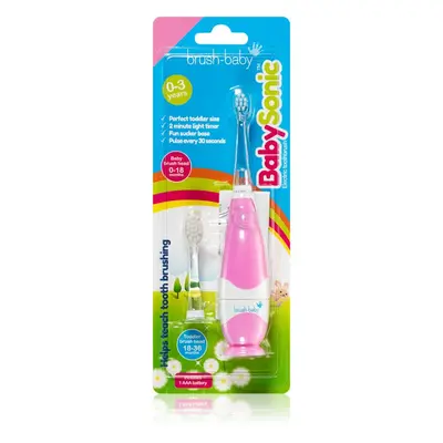 Brush Baby BabySonic elektromos fogkefe gyermekeknek 0 – 36 hónapos Pink 1 db