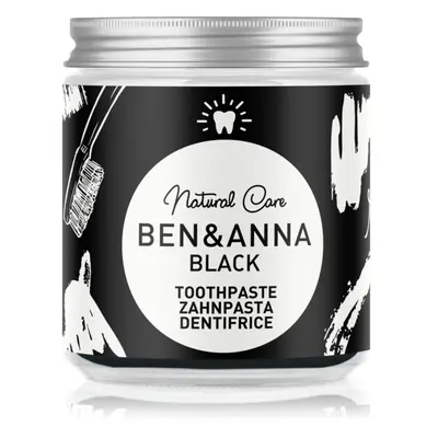 BEN&ANNA Natural Toothpaste Black fogkrém üvegtégelyben aktív szénnel 100 ml