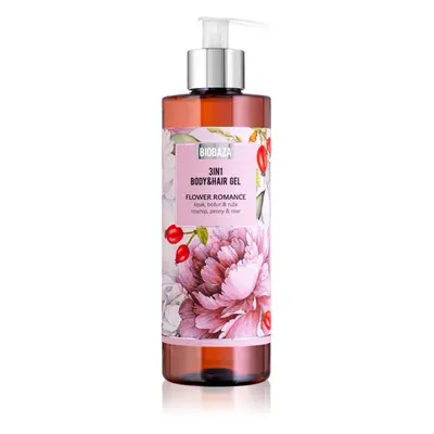 BIOBAZA 3in1 Body&Hair Gel Flower Romance sampo, kondicionáló és tusfürdő 3 in 1 400 ml