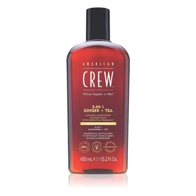 American Crew 3 in 1 Ginger + Tea 3 az 1 sampon, kondicionáló és tusfürdő uraknak 450 ml