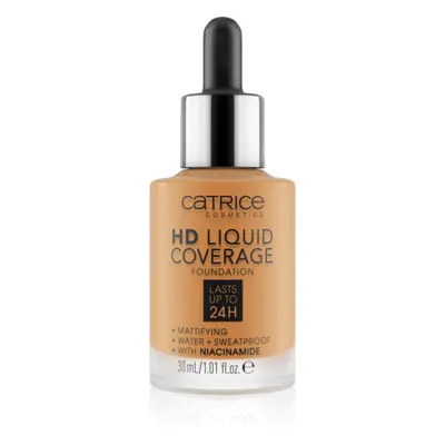 Catrice HD Liquid Coverage Foundation vízálló folyékony make-up matt hatással árnyalat 066 Warm 