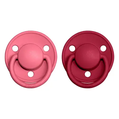 BIBS De Lux Natural Rubber Size 2: 6+ months cumi Coral / Ruby 2 db