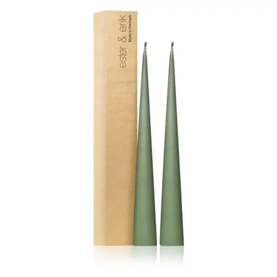 ester & erik cone candles green soil (no. 70) gyertya 2x37 cm