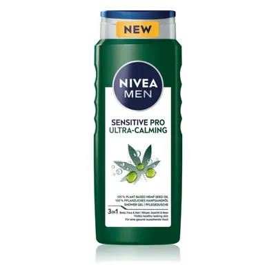 Nivea Men Sensitive Pro Ultra Calming tusfürdő gél arcra, testre és hajra 500 ml