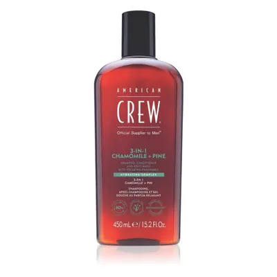 American Crew 3 in 1 Chamimile + Pine 3 az 1 sampon, kondicionáló és tusfürdő uraknak 450 ml