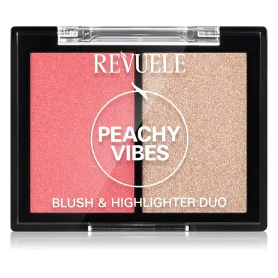 Revuele Blush & Highlighter Duo élénkítő arcpirosító árnyalat Peachy Vibes 8 g