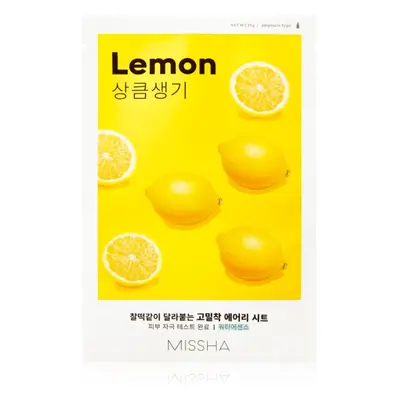 Missha Airy Fit Lemon szövet arcmaszk az arcbőr élénkítésére és vitalitásáért 19 g