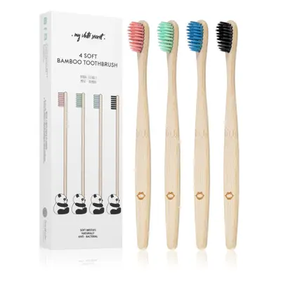 My White Secret Bamboo Toothbrush bambuszos fogkefe soft 4 db