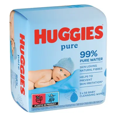 Huggies Pure tisztító törlőkendő 3x56 db