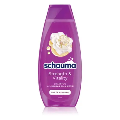 Schwarzkopf Schauma Strength & Vitality erősítő sampon finom és lesimuló hajra 400 ml