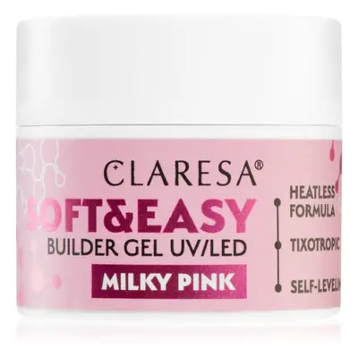 Claresa Soft&Easy Builder Gel alaplakk körmökre árnyalat Milky Pink 12 g