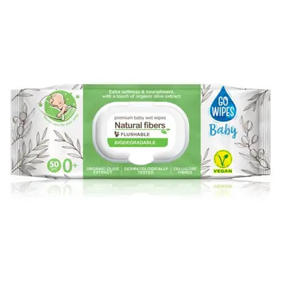 GoWipes Baby Natural Fibers finom nedves törlőkendők gyermekeknek az érzékeny bőrre 0+ 50 db