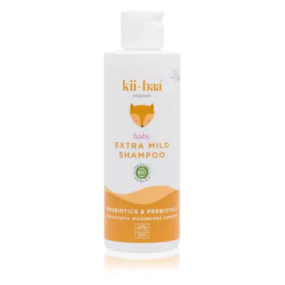 kii-baa® organic Baby Extra Mild Shampoo finom állagú sampon pro- és prebiotikumokkal gyermekekn