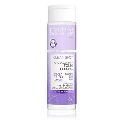 Eveline Cosmetics Clean Shot 8% Complex Of Hydroxy Acids bőrkisimító tonik peeling hatással 200 