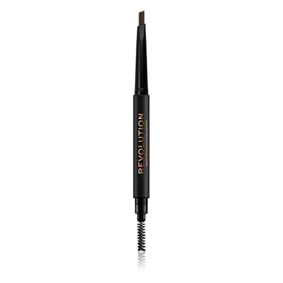 Makeup Revolution Duo Brow Definer precíz szemöldökceruza árnyalat Medium Brown 0,25 g