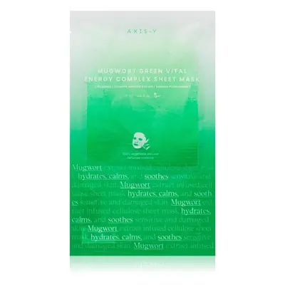 AXIS-Y Mugwort Green Vital Energy Complex Sheet Mask arcmaszk hidratáló és nyugtató hatással 27 