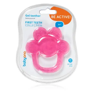 BabyOno Be Active Gel Teether rágóka Pink Flower 1 db