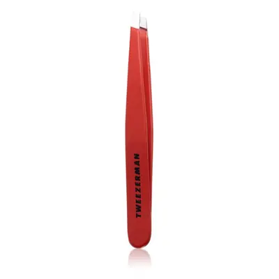 Tweezerman Studio Collection Stainless Steel Slant ferde végű szemöldökcsipesz Signature Red 1 d