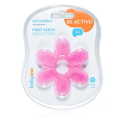 BabyOno Be Active Gel Teether rágóka Flower Pink 1 db