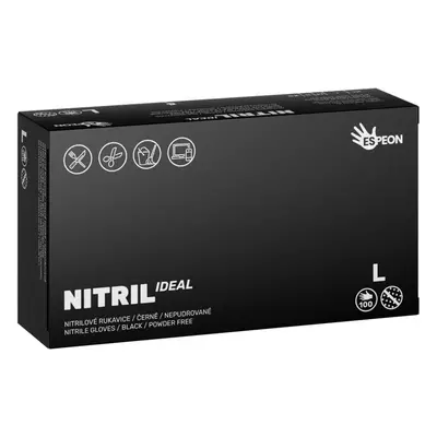 Espeon Nitril Ideal Black púdermentes nitrilkesztyű méret L 100 db