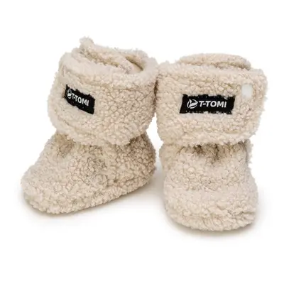 T-TOMI TEDDY Booties Cream babacipő 9-12 months 1 db