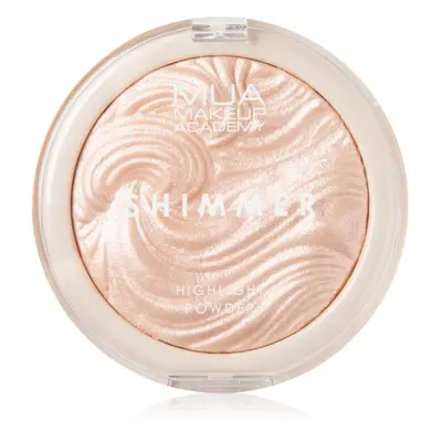 MUA Makeup Academy Shimmer kompakt púderes élénkítő arcra árnyalat Pink Shimmer 8 g