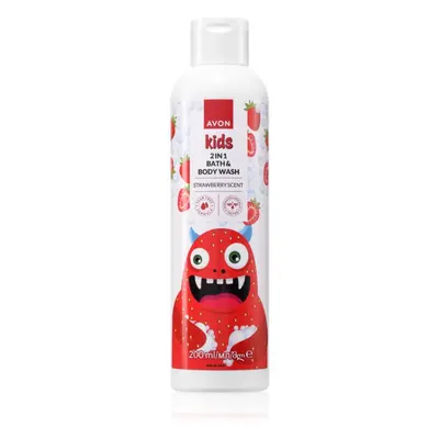 Avon Kids Strawberry fürdő termék 2 az 1-ben 200 ml