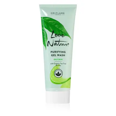 Oriflame Love Nature Organic Tea Tree & Lime mélyen tisztító gél zsíros és problémás bőrre 125 m