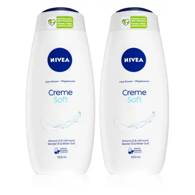 NIVEA Creme Soft ápoló tusoló gél takarékos kiszerelés 2 x 500 ml