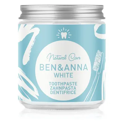 BEN&ANNA Natural Toothpaste White fogkrém üvegtégelyben fehérítő hatással 100 ml