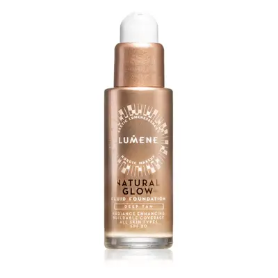 Lumene Natural Glow élénkítő make-up a természetes hatásért SPF 20 árnyalat 5 Deep Tan 30 ml