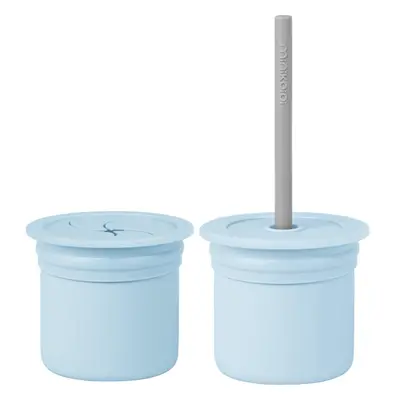 Minikoioi Sip+Snack Set etetőszett gyermekeknek Mineral Blue / Powder Grey 1 db