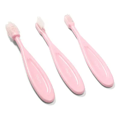 BabyOno Toothbrush fogkefe gyermekeknek Pink 3 db