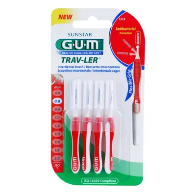 G.U.M Trav-Ler Interdental fogköztisztító kefék 0,8 mm 4 db