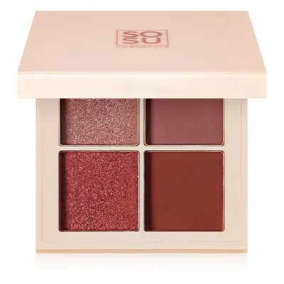 SOSU Cosmetics Eyeshadow Quad szemhéjfesték paletta árnyalat Berry 4.8 g