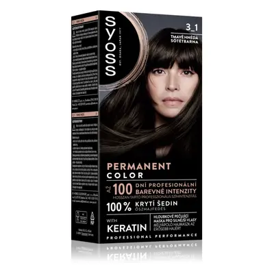 Syoss Permanent Color tartós hajfesték árnyalat 3_1 Dark Brown 1 db