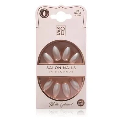 SOSU Cosmetics Salon Nails műköröm árnyalat Milk Glazed 24 db