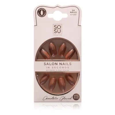 SOSU Cosmetics Salon Nails műköröm árnyalat Chocolate Glazed 24 db