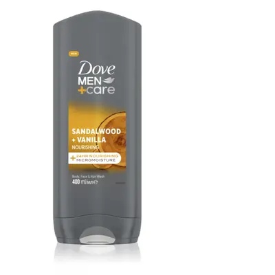 Dove Men+Care Sandalwood&Vanilla tusfürdő gél 3 az 1-ben uraknak 400 ml