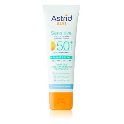 Astrid Sun Sensitive napozó arckrém SPF 50+ vízálló 50 ml