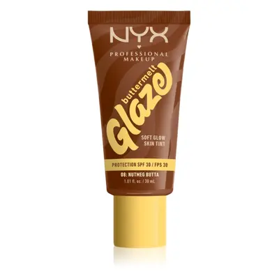 NYX Professional Makeup Buttermelt Glaze világosító tonizáló fluid SPF 30 árnyalat 08 Nutmeg But