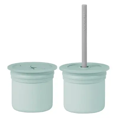 Minikoioi Sip+Snack Set etetőszett gyermekeknek River Green / Powder Grey 1 db