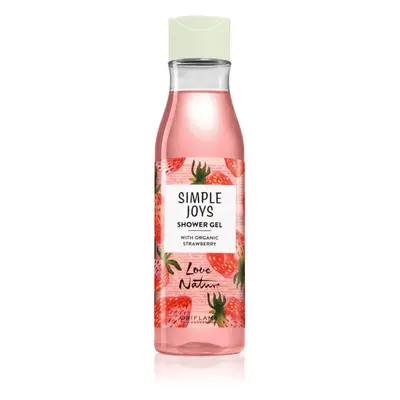 Oriflame Love Nature Simple Joys felfrissítő tusfürdő gél eper illattal Organic Strawberry 250 m