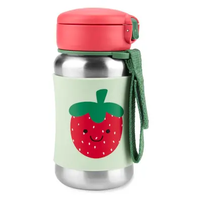 Skip Hop Spark Style Straw Bottle rozsdamentes kulacs szívószállal Strawberry 12 m+ 350 ml