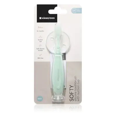 Kikkaboo Silicone Toothbrush with Silicone Cup Softy szilikonos fogkefe tapadókoronggal 6 m+ Min