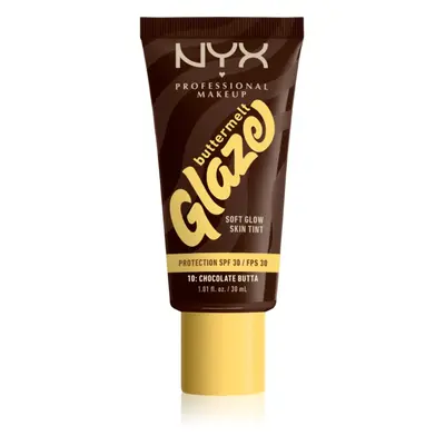 NYX Professional Makeup Buttermelt Glaze világosító tonizáló fluid SPF 30 árnyalat 10 Chocolate 