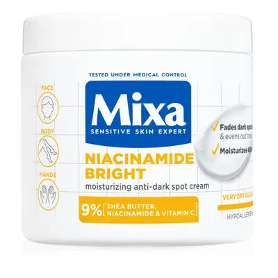 Mixa Niacinamide Bright intenzíven hidratáló krém a sötét foltok ellen 400 ml