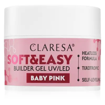 Claresa Soft&Easy Builder Gel alaplakk körmökre árnyalat Baby Pink 45 g