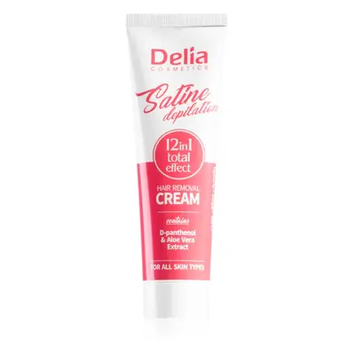 Delia Cosmetics Satine Depilation 12in1 Total Effect szőrtelenítő krém minden bőrtípusra 100 ml