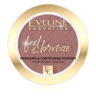 Eveline Cosmetics Feel The Bronze bronzosító és kontúrozó púder árnyalat 02 Chocolate Cake 4 g